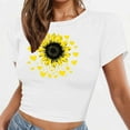 thumbnail image 1 of 5 Days Delivery!Women Plus Size T-Shirt Blouse Sawvnm Women Cute Trendy Basic Tight Rounk Neck Crop Blouse Short Sleeve Crop Tops for Women Clearance under 5, 1 of 6