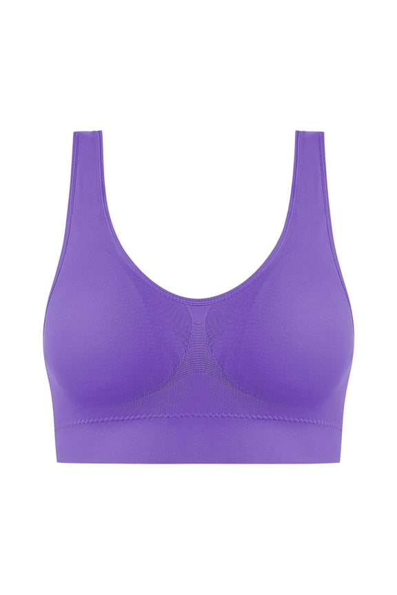 Women Plus Size T-Shirt Bras Fashion Stretchy Comfy Everyday Bra Corset Push up Full Coverage Bralettes Underwear Purple Medium