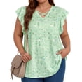 thumbnail image 1 of Oryer Plus Size Tank Tops for Women, V Neck Trendy Tunic Summer Shirts for Women Sleeveless Casual Womens Blouse 1X-5X, 1 of 6