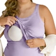 thumbnail image 1 of Women Plus Size Tank Tops with Built in Bra Ribbed Soft Sleeveless Wide Strap Camisole Workout Basic Undershirt (XL, Purple), 1 of 8