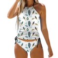 thumbnail image 1 of Women Plus Size Tankini Swimsuits Swimwear 2 Piece Normal Swimsuit Backless Printing Adjustable Strap Multi Color Bathing Suits Sexy Vacation Beach Wear Tummy Control Tank Tops Swimsuits, 1 of 4
