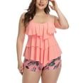 Women Plus Size Tankini Swimsuits Tummy Control Two Piece Bathing Suit