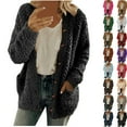 thumbnail image 1 of Women Plus Size Warm Wool Cardigan Autumn and Winter Casual Plush Sweater Pockets Outerwear Buttons Cardigan Coat, 1 of 7