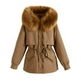 thumbnail image 1 of Women Plus Size Winter Coat Thick Warm Hooded Jacket Long Sleeve Lapel Padded Outerwear for Daily Cold Weather, 1 of 1