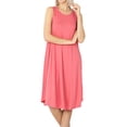 thumbnail image 1 of Women & Plus Sleeveless Round Neck Knee Length Tunic Swing Dress, 1 of 3