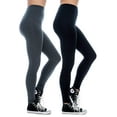 thumbnail image 1 of Women & Plus Soft Cotton Active Stretch Ankle Length Lightweight Leggings : 2PK-Black/Charcoal (Ankle Length), 2X, 1 of 4