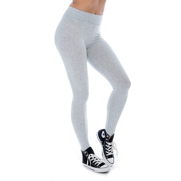 Women & Plus Soft Cotton Active Stretch Ankle Length Lightweight Leggings : H Grey (Ankle Length), M