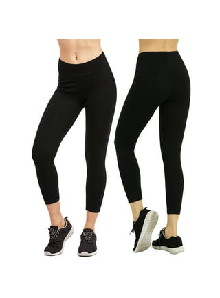 Women & Plus Soft Cotton Active Stretch Ankle Length Lightweight Leggings :  2PK-Black/Charcoal (Ankle Length), S 