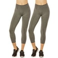 thumbnail image 1 of Women & Plus Soft Cotton Active Stretch Capri Length Lightweight Leggings : 2PK-Charcoal/Charcoal (Capri Length), 2X, 1 of 4