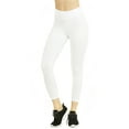 thumbnail image 1 of Women & Plus Soft Cotton Active Stretch Capri Length Lightweight Leggings (White, S), 1 of 4