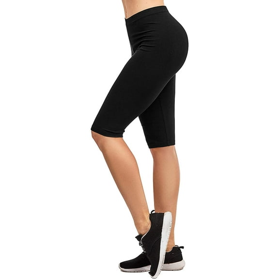 TheLovely Women & Plus Soft Cotton Active Stretch Workout Biker Shorts (21") with Wide Wastband