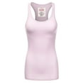 thumbnail image 1 of Women & Plus Solid Ribbed Knit Stretch Workout Racerback Tank Top (DUSTY LAVENDER, Small), 1 of 3