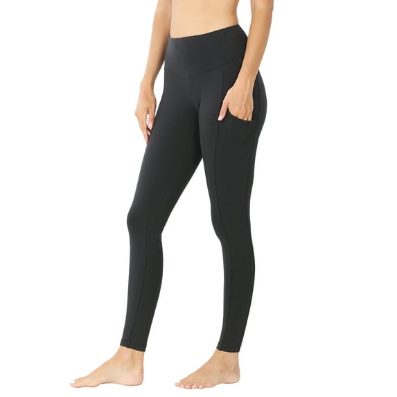 Women & Plus Stretch Workout Running Tight Leggings with Wide Waistband & Pockets