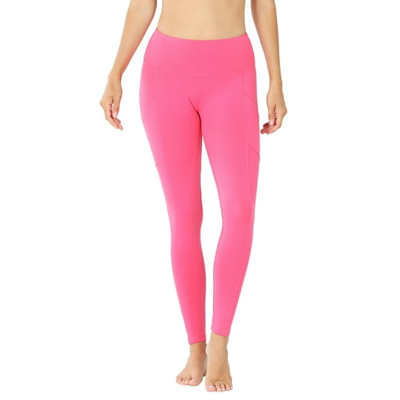 Women & Plus Stretch Workout Running Tight Leggings with Wide Waistband & Pockets