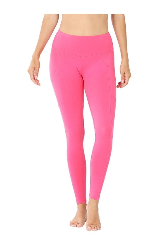 Women & Plus Stretch Workout Running Tight Leggings with Wide Waistband & Pockets