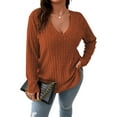 thumbnail image 1 of Women Plus Top 5XL Sweater Top Tunic Top Pullover Lady Top Long Sleeve Daily V-neck Autumn Daily Sweater Top Loungewear Striped Cogild, 1 of 5