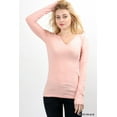 thumbnail image 1 of Women & Plus V-Neck Long Sleeve Basic T-Shirt Top, 1 of 3