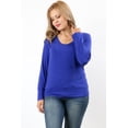 thumbnail image 1 of Women & Plus V-Neck Long Sleeve Basic T-Shirt Top, 1 of 3