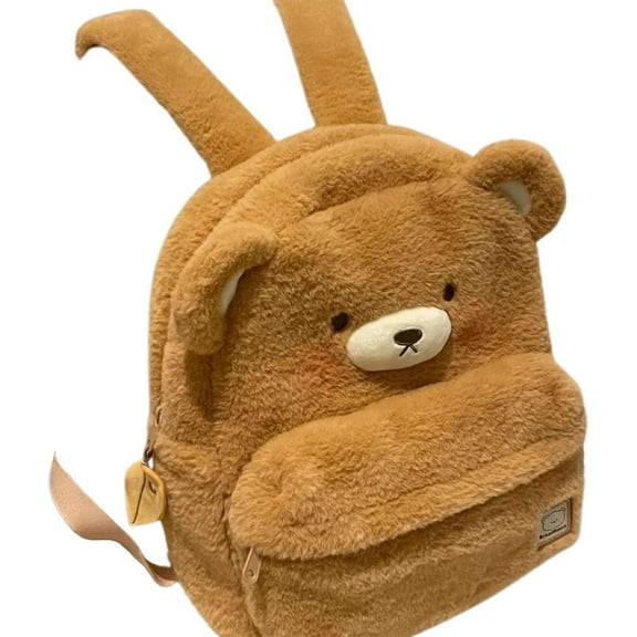Women Plush Backpack Teenages Cartoon Bear Daypack Travel Book Bags Students School Backpack Large Capacity Backpack
