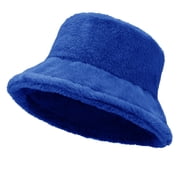 TZ Promise Women Plush Fluffy Bucket Hat Warm Lining Winter Faux Fur Cozy Wide Brim Winter