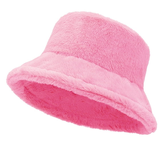 TZ Promise Women Plush Fluffy Bucket Hat Warm Lining Winter Faux Fur Cozy Wide Brim Winter