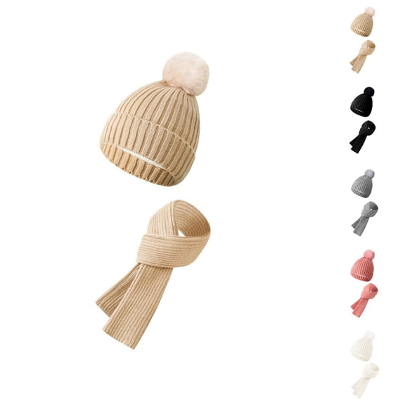Women Plush Knit Hat Scarf Set - Soft Thick Beanie And Neck Warmer Combo, Comfortable Warm Stocking Stuffers, Winter Gifts For Girls Teen Girls