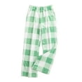 thumbnail image 1 of Women Plush Pajama Pants Buffalo Plaid Fluffy Flannel Pants Comfy Loose Soft Pj Pants Sleepwear, 1 of 6