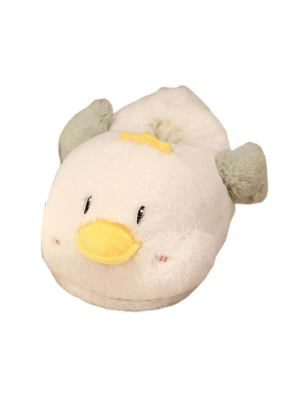 Women Plush Slippers Warm Thick Soled Non Slip Shoes Comfortable Carpet Slippers duck