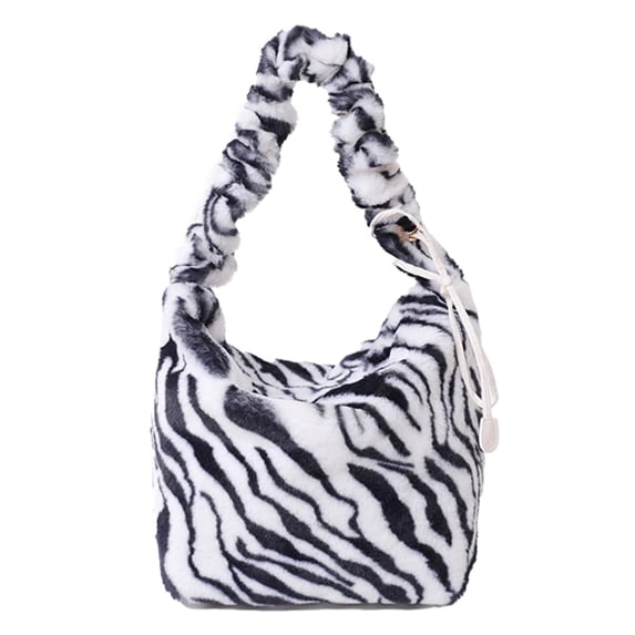 Women Plush Soft Tote Bag Drawstring Strap Leopard Print - Walmart.com