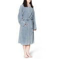 thumbnail image 1 of Women Plush Warm Soft Fleece Robe | Shawl Collar Luxurious Microfiber Lightweight Bath Spa Robe, 1 of 4