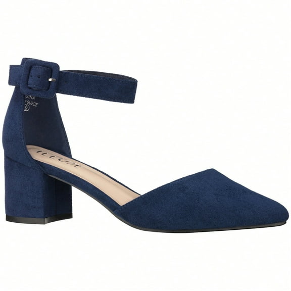 Women Point Toe Chunky Heeled Ankle Strap Pumps Fashionable Pointed Toe Ankle Strap Stiletto Heels Elegant Pumps