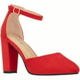 thumbnail image 1 of Women Point Toe Chunky Heeled Pumps Ankle Strap Pumps High Heel Ankle Strap Pump, 1 of 5