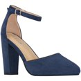 thumbnail image 1 of Women Point Toe Chunky Heeled Pumps Ankle Strap Pumps High Heel Ankle Strap Pump, 1 of 5