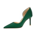 thumbnail image 1 of Women Pointed Toe High Heel Stiletto Pumps 7CM Satin Cut-Out Wedding Evening Party Court Shoes, 1 of 6
