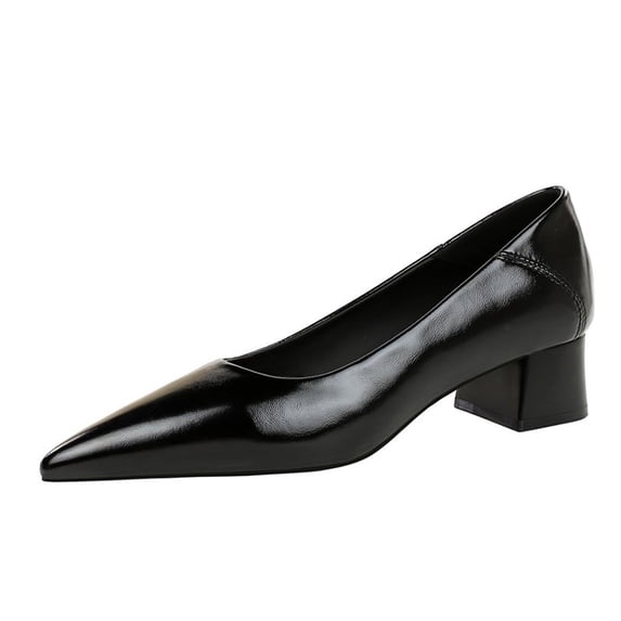 Women Pointed Toe High Heels Block Heel 4CM Fashion Dress Shoes Sexy Pumps Wedding Evening Party
