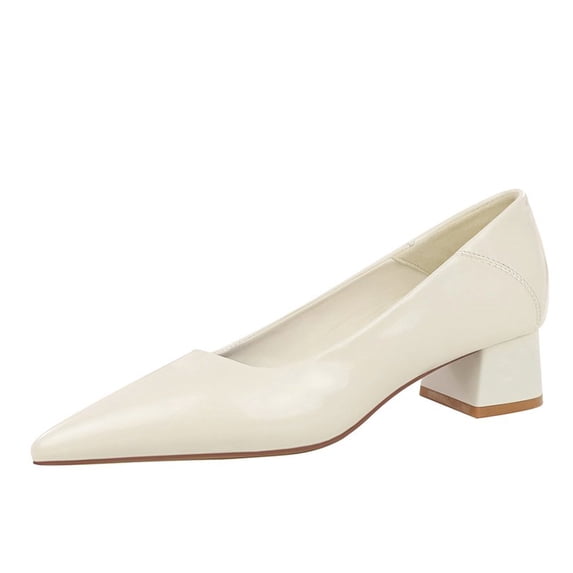 Women Pointed Toe High Heels Block Heel 4CM Fashion Dress Shoes Sexy Pumps Wedding Evening Party