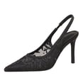 thumbnail image 1 of Women Pointed Toe High Heels Openwork Lace Tulle Floral Embroidery Sexy 9CM Pumps for Bride Prom Party, 1 of 5