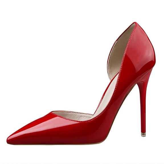 Women Pointed Toe High Heels Red Woman Thin Heels 10.5CM Ladies Sexy Pumps Flattering for fair skin Wedding Evening Party