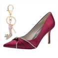 thumbnail image 1 of Women Pointed Toe High Heels Stiletto 8.5CM Rhinestones Bow Pump Party Dress Wedding Shoes, 1 of 6