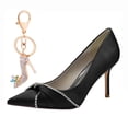 thumbnail image 1 of Women Pointed Toe High Heels Stiletto 8.5CM Rhinestones Bow Pump Party Dress Wedding Shoes, 1 of 6