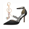 thumbnail image 1 of Women Pointed Toe High Heels Stiletto High Rhinestones Ankle strap Satin 8.5CM Pump Party Dress, 1 of 6
