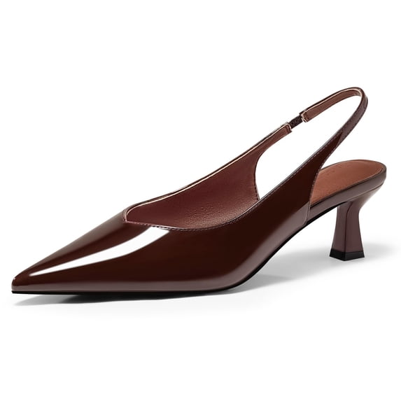 Women Pointed Toe Slingback Kitten Heels, Low Heel Pumps, High Heel Sandals, and Professional Commuter Footwear