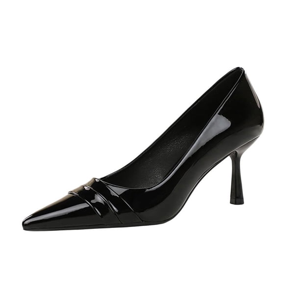 Women Pointed Toe Stiletto Sexy Pumps 6.5CM Patent Leather Wedding Evening Party