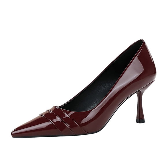 Women Pointed Toe Stiletto Sexy Pumps 6.5CM Patent Leather Wedding Evening Party