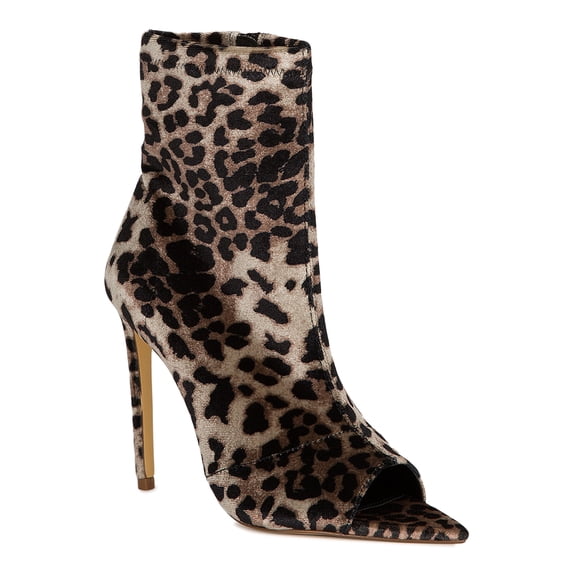 Women Pointy Peep Toe Stiletto Mid Calf Boot 18954