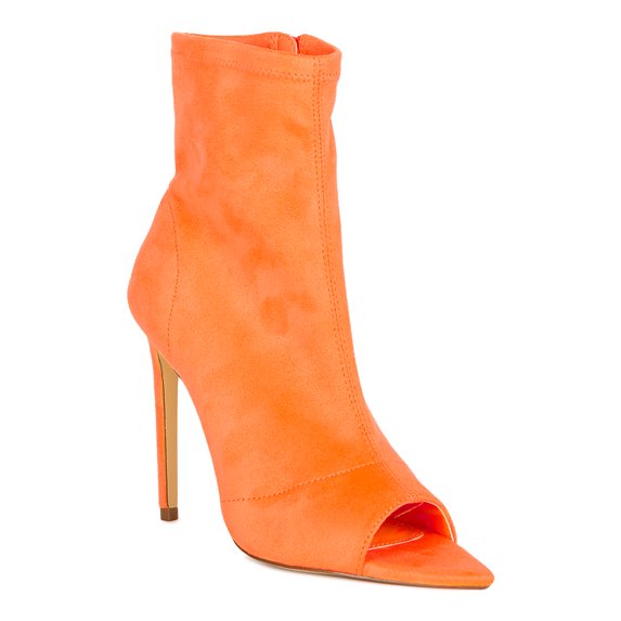 Women Pointy Peep Toe Stiletto Mid Calf Boot 18954