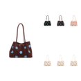 thumbnail image 1 of Women Polka Dot Large Capacity Polyester Tote Shoulder Bag, Adjustable Buckle Casual Handbag, Lightweight Work Travel Daily Shopping Top Handle Purse, 1 of 4