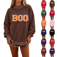 thumbnail image 1 of Women Polka Dot Long Sleeve Mockneck Sweatshirt Loose Oversized Graphic Y2k Pullover Top, 1 of 5