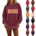 thumbnail image 1 of Women Polka Dot Mockneck Sweatshirt Preppy Oversized Graphic Loose Sweatshirt Y2k Long Sleeve Pullover Top S, 1 of 5