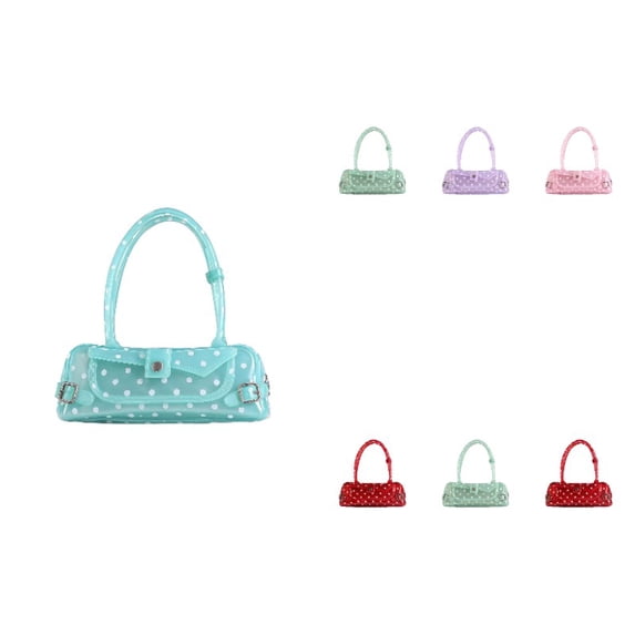 Women Polka Dot Jelly Shoulder Handbag, Mini Baguette Underarm Purse, Lightweight Waterproof Casual Small Handbag for Daily Shopping Dating Street Wear Multiple Candy Colors